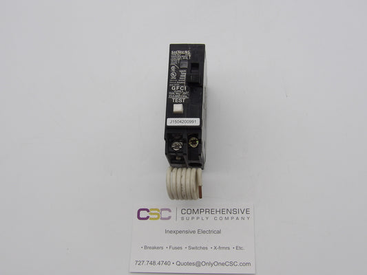 BF115A - Siemens 15A Amp 1P Pole 10kA@120V Bolt On Ground Fault GFCI Circuit Breaker