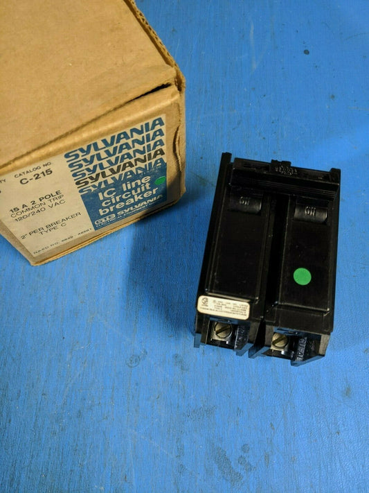 C215 - Gte 15A Amp 2P Pole 10kA@120/240V Plug On Circuit Breaker