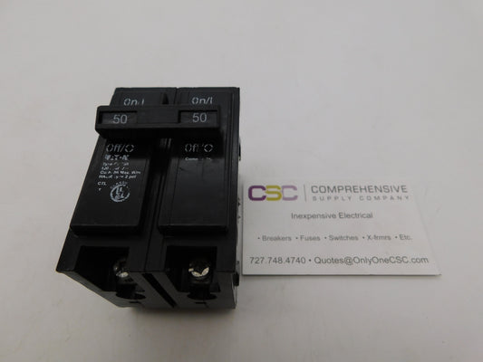 CL250 - Eaton 50A Amp 2P Pole 10kA@120/240V Plug On Circuit Breaker
