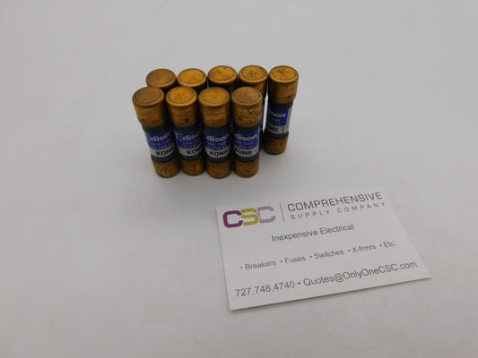 KON-6 - Edison 6A Amp 250V Class K5 One-Time Cartridge Fuse - 9 Pack