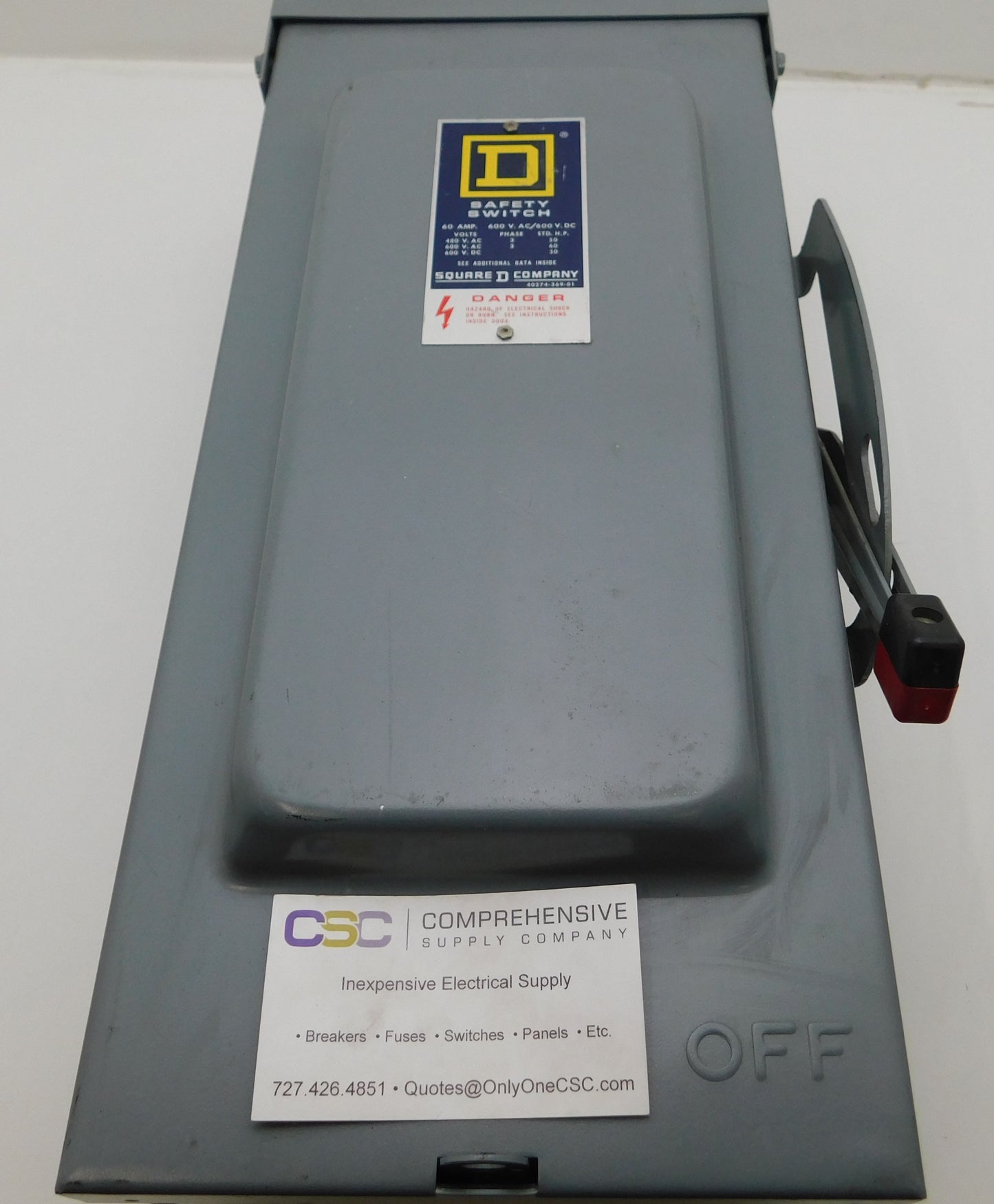 HU362RB - Square D 60A Amp 3P Pole 600V Non Fusible Nema 3R Heavy Duty Safety Switch