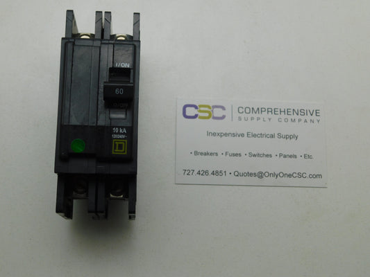 QOU260 - Square D 60A Amp 2P Pole 10kA@120/240V Feed Through Circuit Breaker