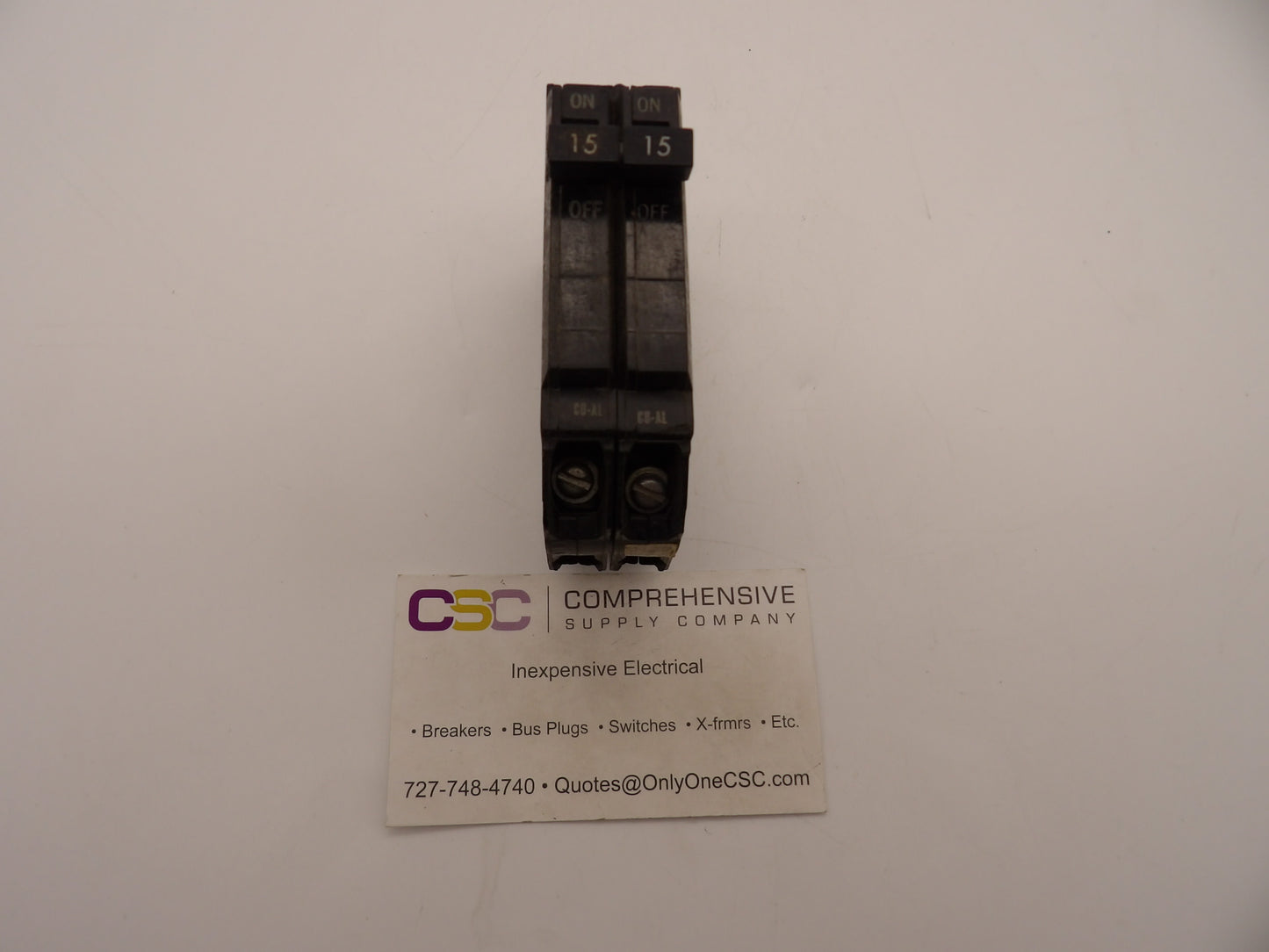 THQP215 - GE 15A Amp 2P Pole 10kA@120/240V Plug On Thin Circuit Breaker - Older Series