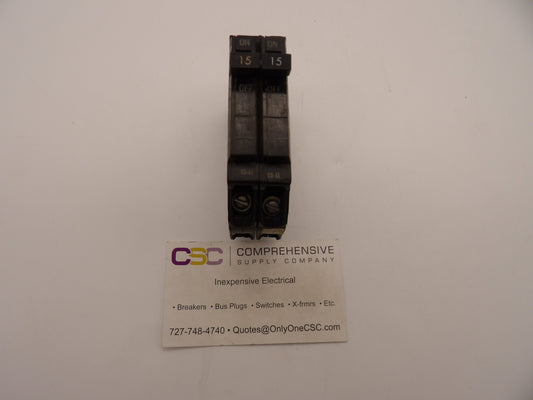 THQP215 - GE 15A Amp 2P Pole 10kA@120/240V Plug On Thin Circuit Breaker - Older Series