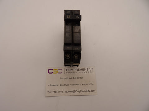 THQP215 - GE 15A Amp 2P Pole 10kA@120/240V Plug On Thin Circuit Breaker - Older Series