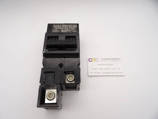 QFP2200T - Zinsco 200A Amp 2P Pole 10kA@240V Plug On Circuit Breaker W/ Offset Lugs