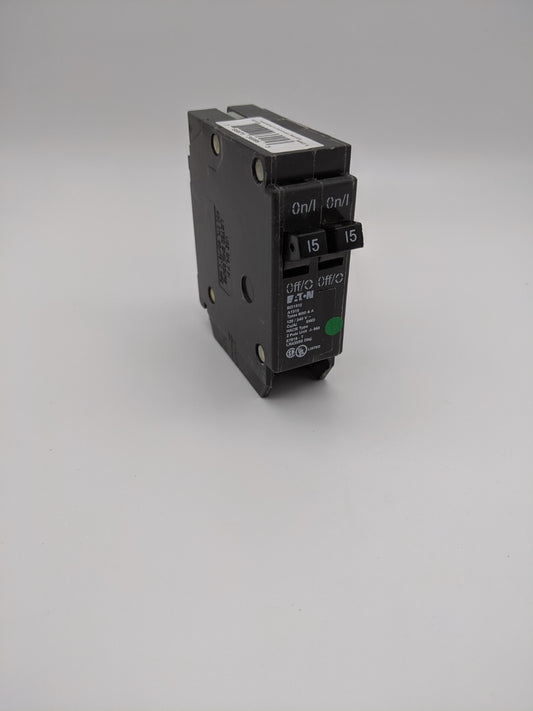 BD1515 - Eaton 15/15A Amp 2X1P Pole 10kA@120/240V Plug On Duplex Circuit Breaker