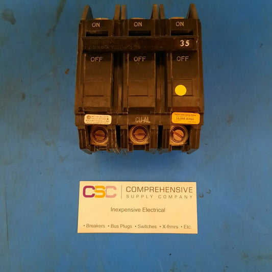 THQC32035 - GE 35A Amp 3P Pole 10kA@240V Feed Through Circuit Breaker - Older Series