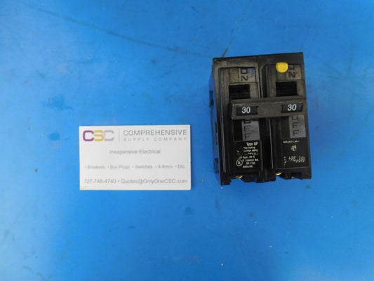 QP230 - Siemens 30A Amp 2P Pole 10kA@120/240V Plug On Circuit Breaker - Older Series