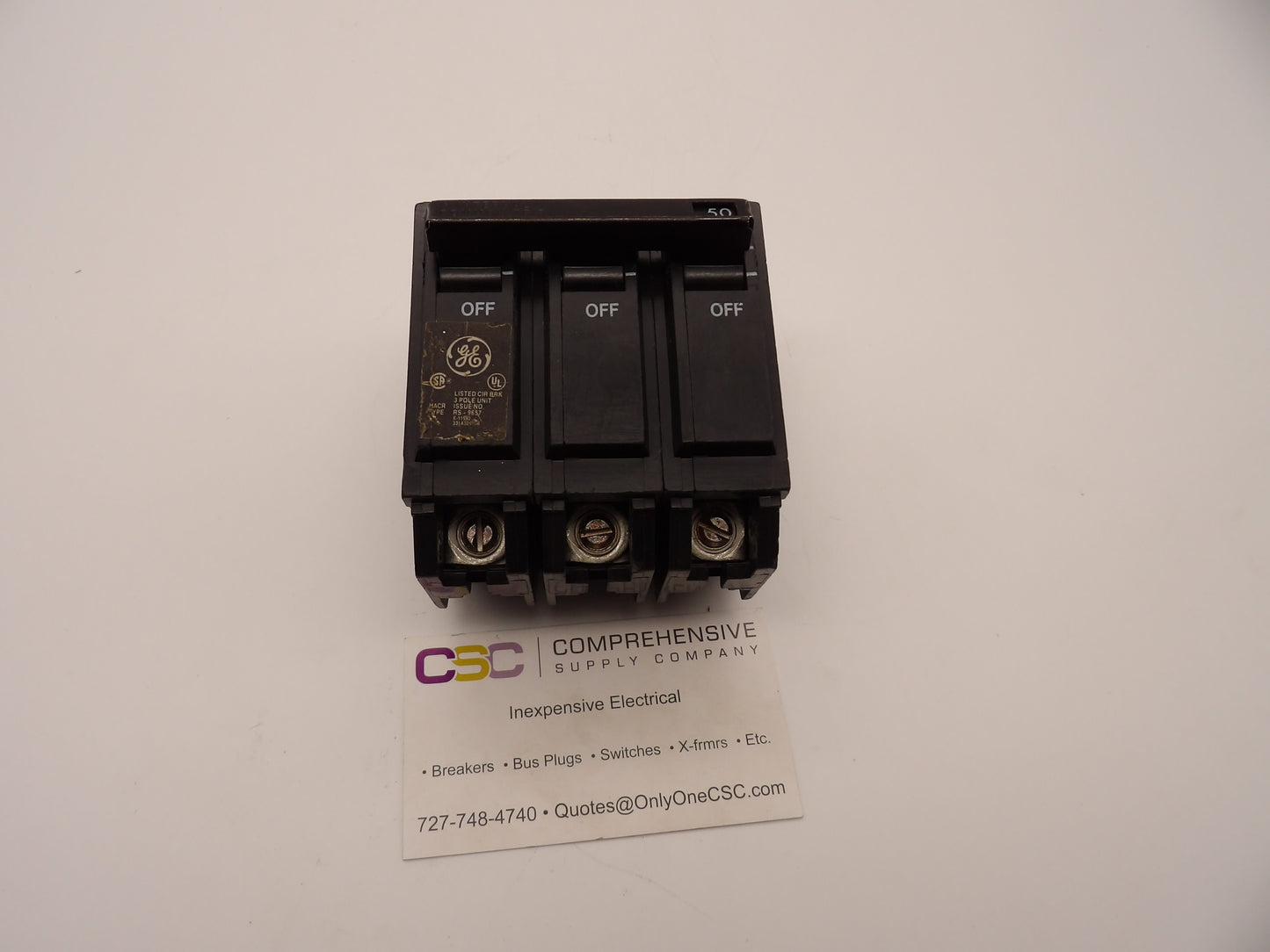 THQB32050 - GE 50A Amp 3P Pole 10kA@240V Bolt On Circuit Breaker - Older Series