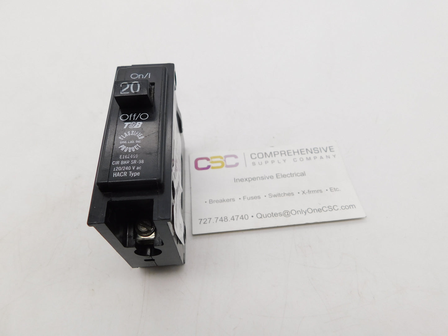 TB120C - T & B 20A Amp 1P Pole 10kA@120/240V Plug On Circuit Breaker
