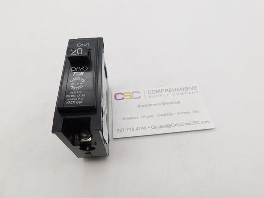 TB120C - T & B 20A Amp 1P Pole 10kA@120/240V Plug On Circuit Breaker
