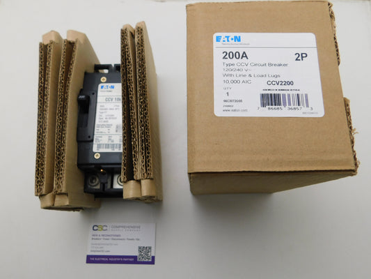 CCV2200 - Eaton 200A Amp 2P Pole 10kA@120/240V Bolt On Circuit Breaker W/Line & Load Lugs