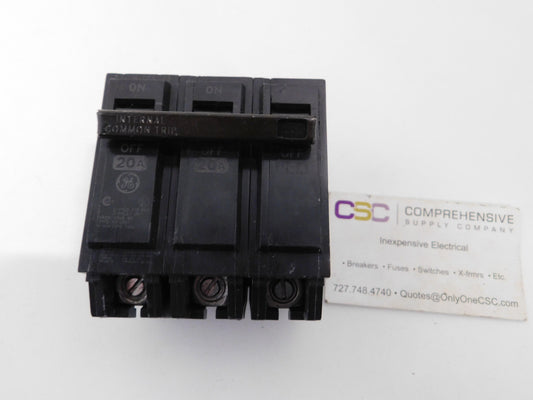 THQL32020 - GE 20A Amp 3P Pole 10kA@240V Plug On Circuit Breaker