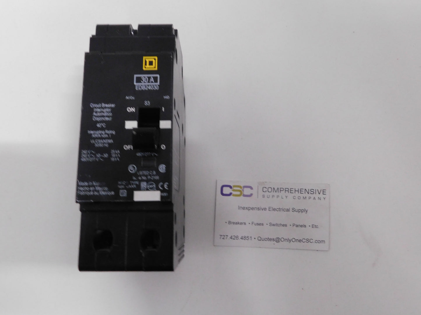 EDB24030 - Square D 30A Amp 2P Pole 18kA@480Y/277V Bolt On Circuit Breaker