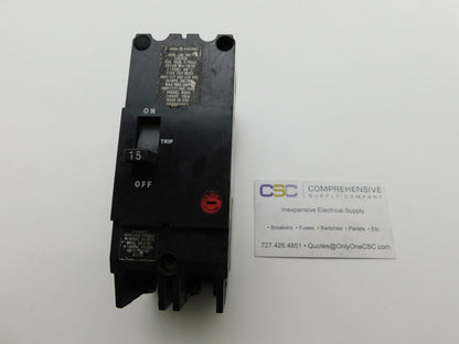 TEY215 - GE 15A Amp 2P Pole 14kA@480/277V Bolt On Circuit Breaker - Older Series
