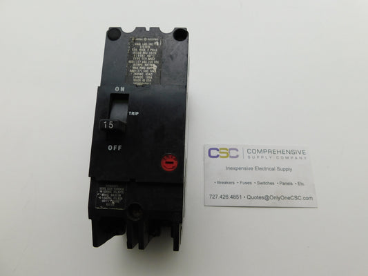 TEY215 - GE 15A Amp 2P Pole 14kA@480/277V Bolt On Circuit Breaker - Older Series