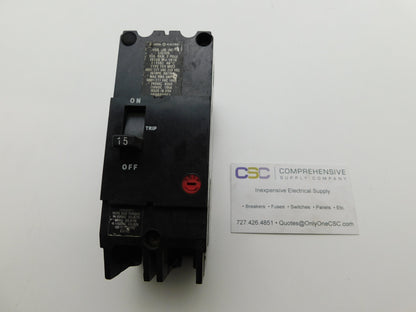 TEY215 - GE 15A Amp 2P Pole 14kA@480/277V Bolt On Circuit Breaker - Older Series
