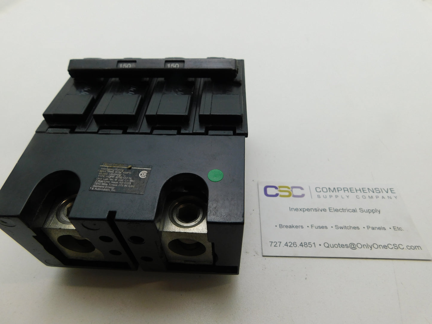 Q2150BHH - Siemens 150A Amp 2P Pole 65kA@120/240V Plug On Main Circuit Breaker