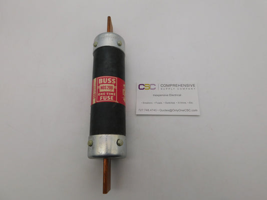 NOS-200 - Bussmann 200A Amp 600V Class H One-Time Blade Fuse