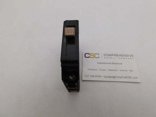 CH130 - Cutler Hammer 30A Amp 1P Pole 10kA@120/240V Plug On Circuit Breaker W/Metal Foot