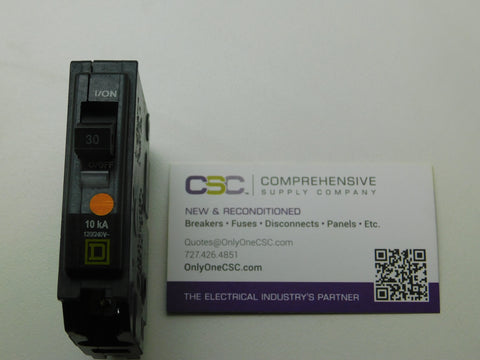 QO130 - Square D 30A Amp 1P Pole 10kA@120/240V Plug On Circuit Breaker