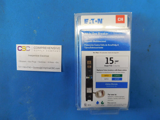CHFN115A1 - Eaton 15A Amp 1P Pole 10kA@120V Plug On Dual Function AFCI/GFCI Circuit Breaker