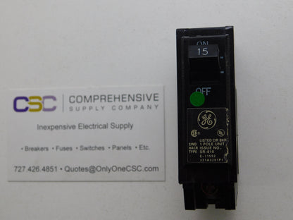 THQL1115 - GE 15A Amp 1P Pole 10kA@120/240V Plug On Circuit Breaker - Older Series