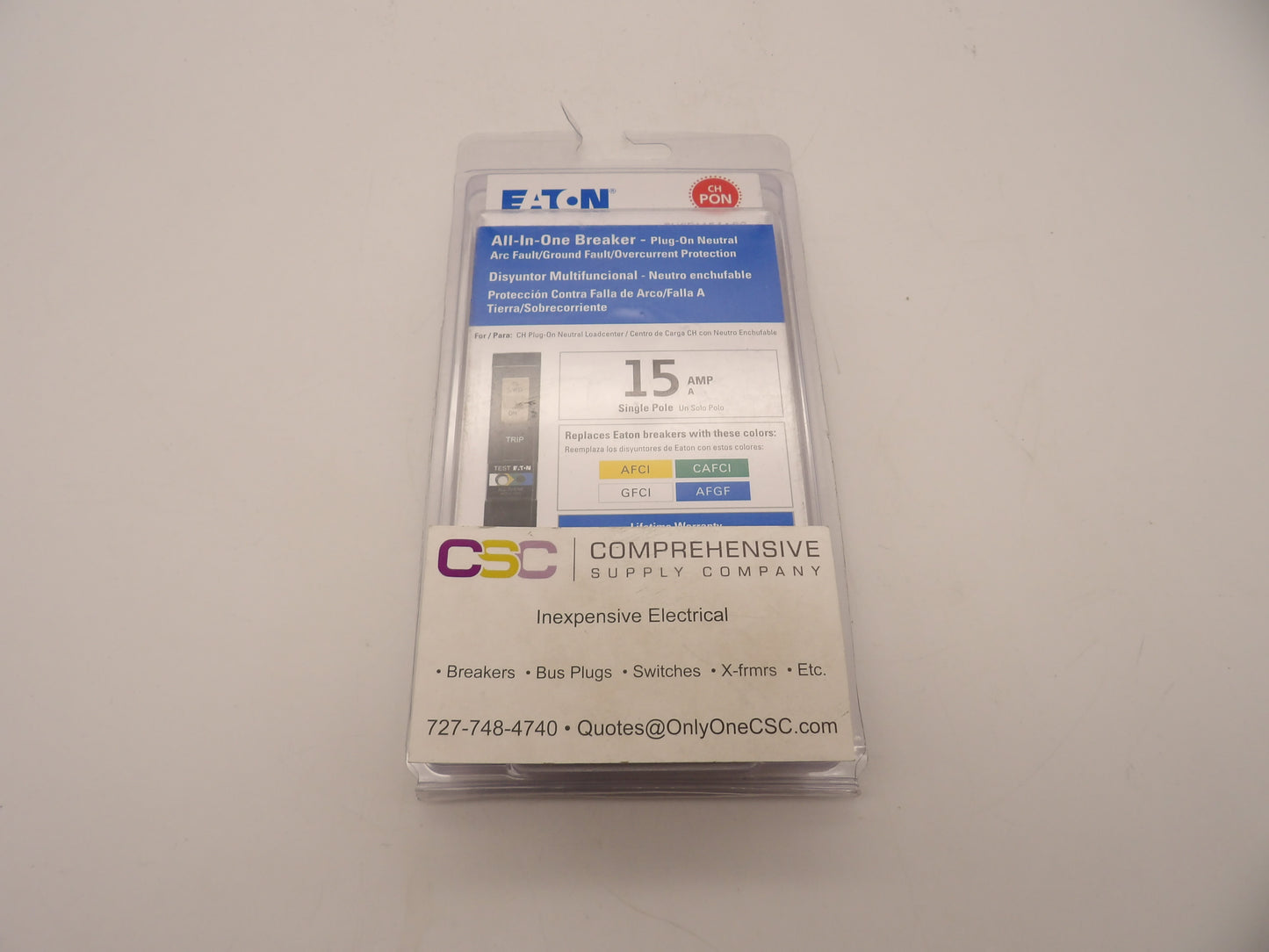 CHFP115A1 - Eaton 15A Amp 1P Pole 10kA@120V Plug On Dual Function AFCI/GFCI Pon Circuit Breaker