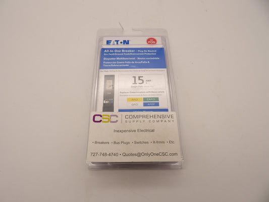 CHFP115A1 - Eaton 15A Amp 1P Pole 10kA@120V Plug On Dual Function AFCI/GFCI Pon Circuit Breaker