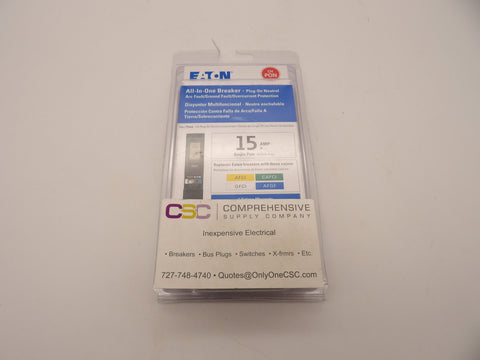 CHFP115A1 - Eaton 15A Amp 1P Pole 10kA@120V Plug On Dual Function AFCI/GFCI Pon Circuit Breaker