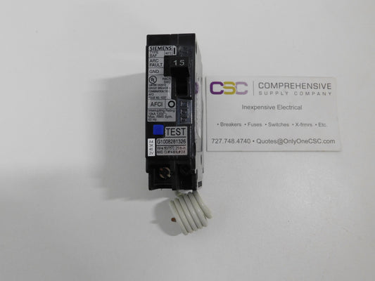 B115AFC - Siemens 15A Amp 1P Pole 10kA@120V Bolt On Combo Arc Fault AFCI Circuit Breaker