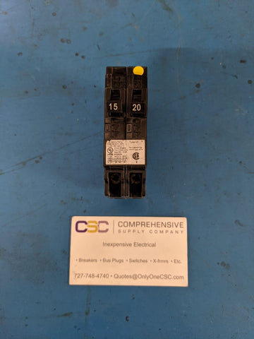 Q1520NC - Siemens 15A/20A Amp 2X1P Pole 10kA@120/240V Plug On Duplex Circuit Breaker W/Non-Ctl