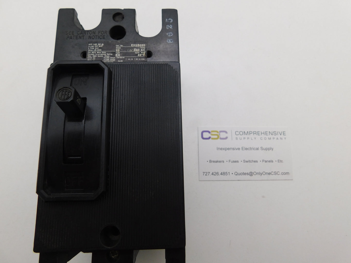 EH2B020 - Siemens 20A Amp 2P Pole 14kA@480V Bolt On Circuit Breaker