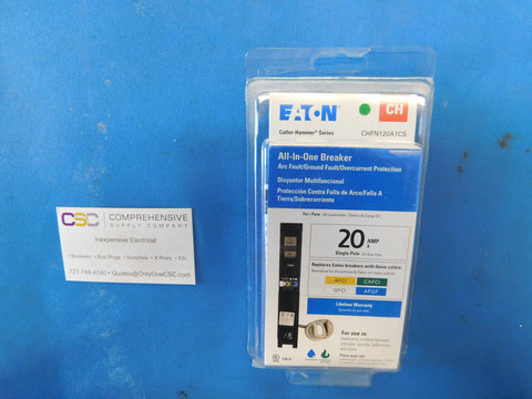 CHFN120A1 - Eaton 20A Amp 1P Pole 10kA@120V Plug On Dual Function AFCI/GFCI Circuit Breaker
