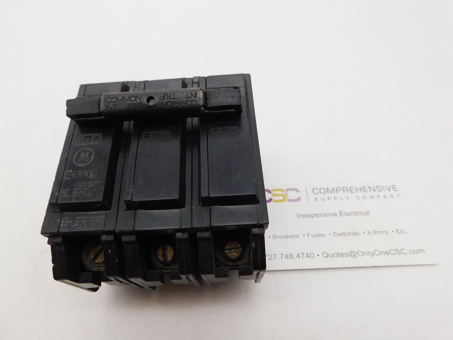 THHQB32050 - GE 50A Amp 3P Pole 22kA@240V Bolt On Circuit Breaker