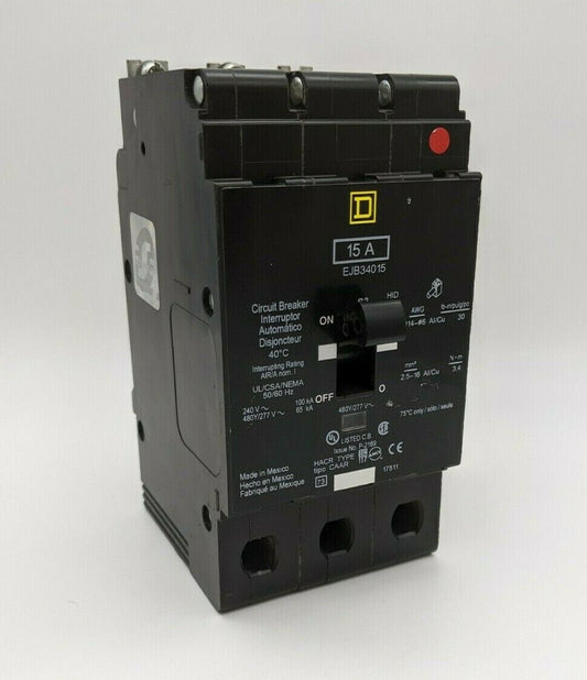 EJB34015 - Square D 15A Amp 3P Pole 65kA@480Y/277V Bolt On Circuit Breaker