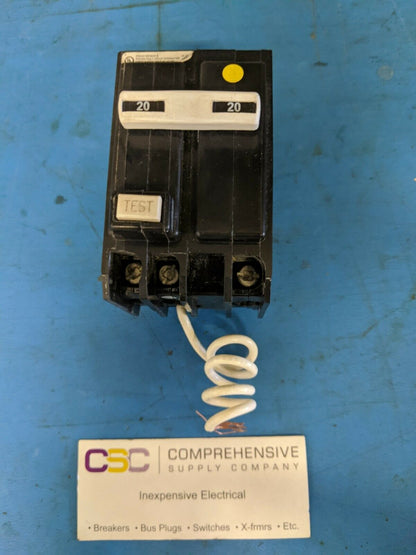 THQL2120GFT - GE 20A Amp 2P Pole 10kA@120/240V Plug On Ground Fault GFCI Circuit Breaker
