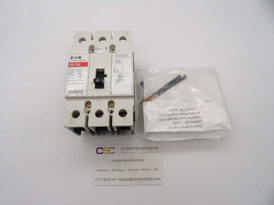 GD3080 - Eaton 80A Amp 3P Pole 22kA@480V Plug On Circuit Breaker