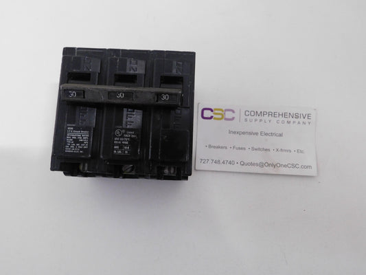 Q330 - Siemens 30A Amp 3P Pole 10kA@240V Plug On Circuit Breaker