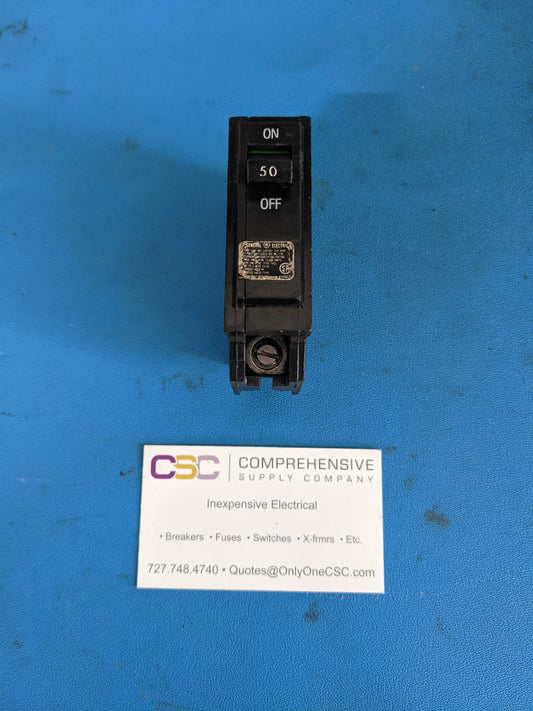 THQL1150 - GE 50A Amp 1P Pole 10kA@120/240V Plug On Circuit Breaker - Older Series