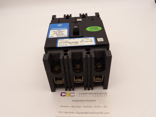 RE3030 - Westinghouse 30A Amp 3P Pole 7.5kA@240V Bolt On Circuit Breaker