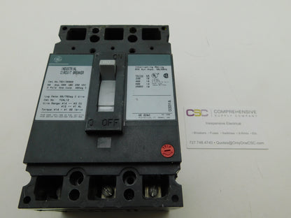 TED136060 - GE 60A Amp 3P Pole 600V 18kA@480V Bolt On Circuit Breaker