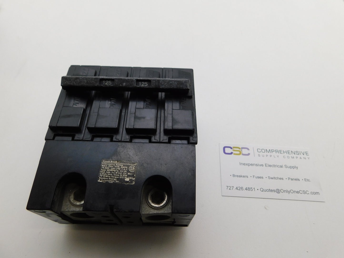 Q2125B - ITE 125A Amp 2P Pole 10kA@120/240V Plug On Circuit Breaker