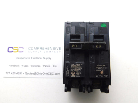 Q280 - Siemens 80A Amp 2P Pole 10kA@120/240V Plug On Circuit Breaker