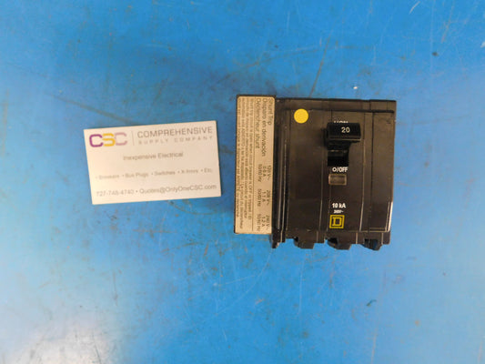 QO3201021 - Square D 20A Amp 3P Pole 10kA@240V Plug On Qo Circuit Breaker W/120/240V Shunt Trip