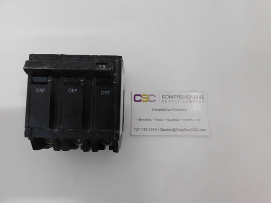THQB32015 - GE 15A Amp 3P Pole 10kA@240V Bolt On Circuit Breaker - Older Series