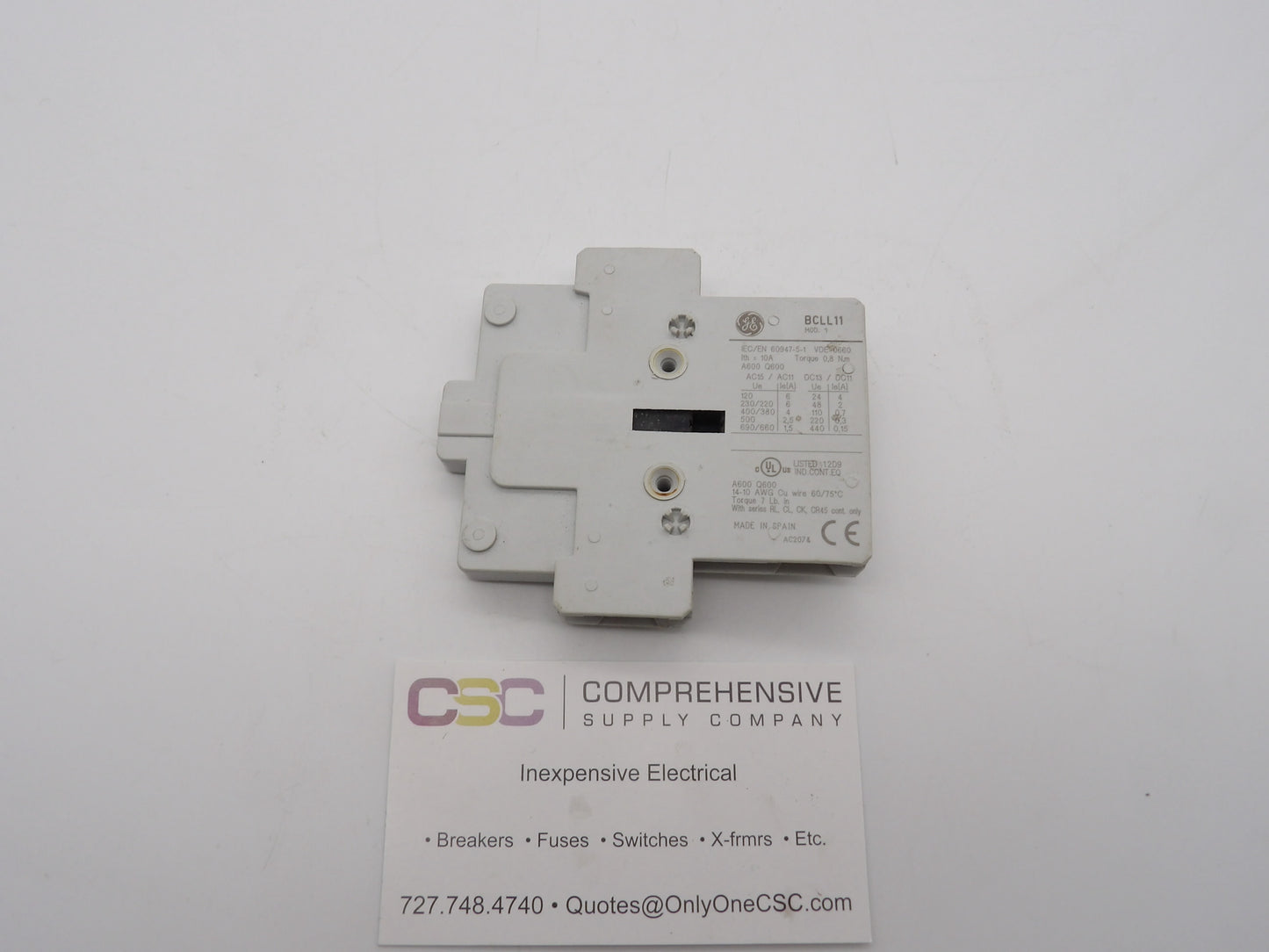 BCLL11 - GE Side Mount Unit 1No-1Nc Auxilliary Contact Block Suitable For Rl, Cl, Ck, Cr45