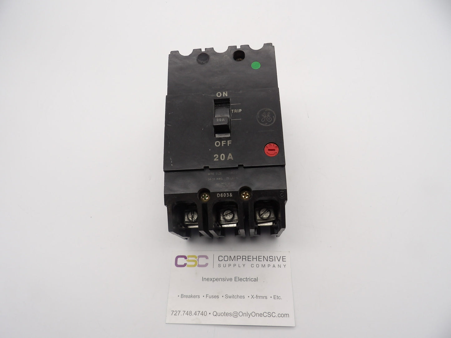 TEY320 - GE 20A Amp 3P Pole 14kA@480/277V Bolt On Circuit Breaker