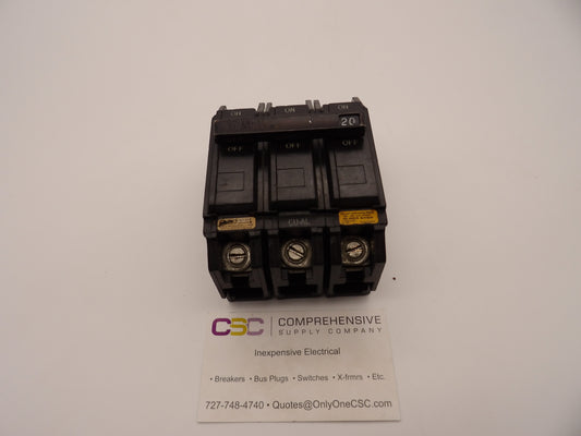THQC32020 - GE 20A Amp 3P Pole 10kA@240V Feed Through Circuit Breaker